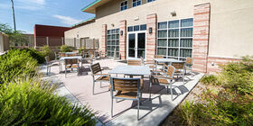 Outdoor patio at Palm Southwest Mortuary