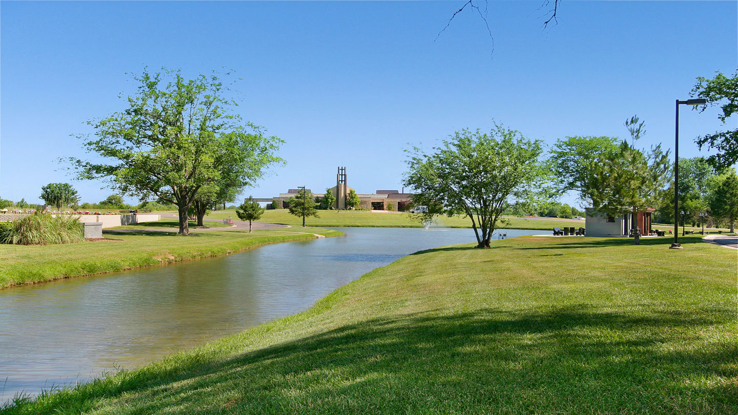 Water feature at Lakeview Funeral Home