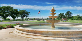 Water feature at Lakeview Funeral Home