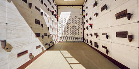 Mausoleum interior at Pierce Bros. Westwood Memorial Park. 