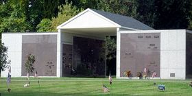 Front exterior mausoleum at Philadelphia Memorial Park. 