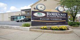Signage at Rohland Funeral Home Inc.