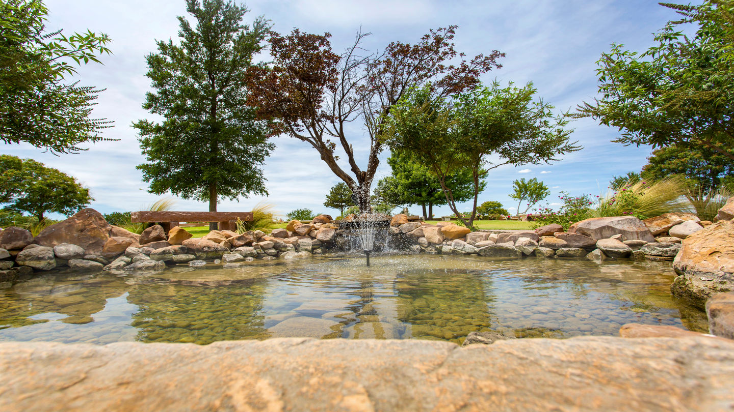 Water feature at Resthaven Memorial Park