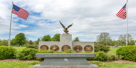 Veterans section at Evergreen Cemetery