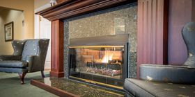 Unique features fireplace at Glenhaven Memorial Chapel