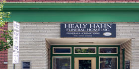 Signage at Healy-Hahn Funeral Home, Inc.