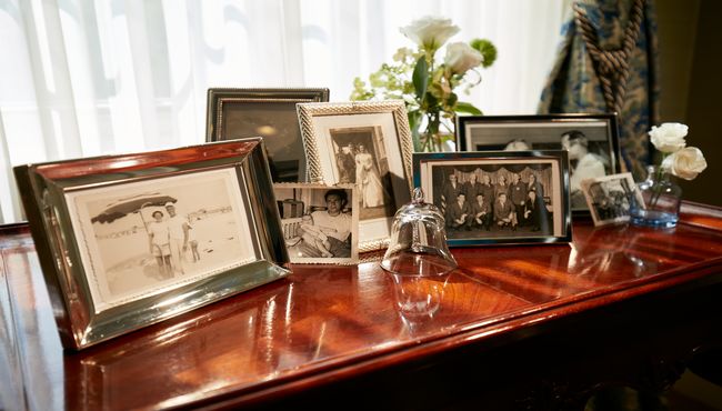 Unique memorabilia inside the Hampton room at Frank E. Campbell Funeral Chapel. 