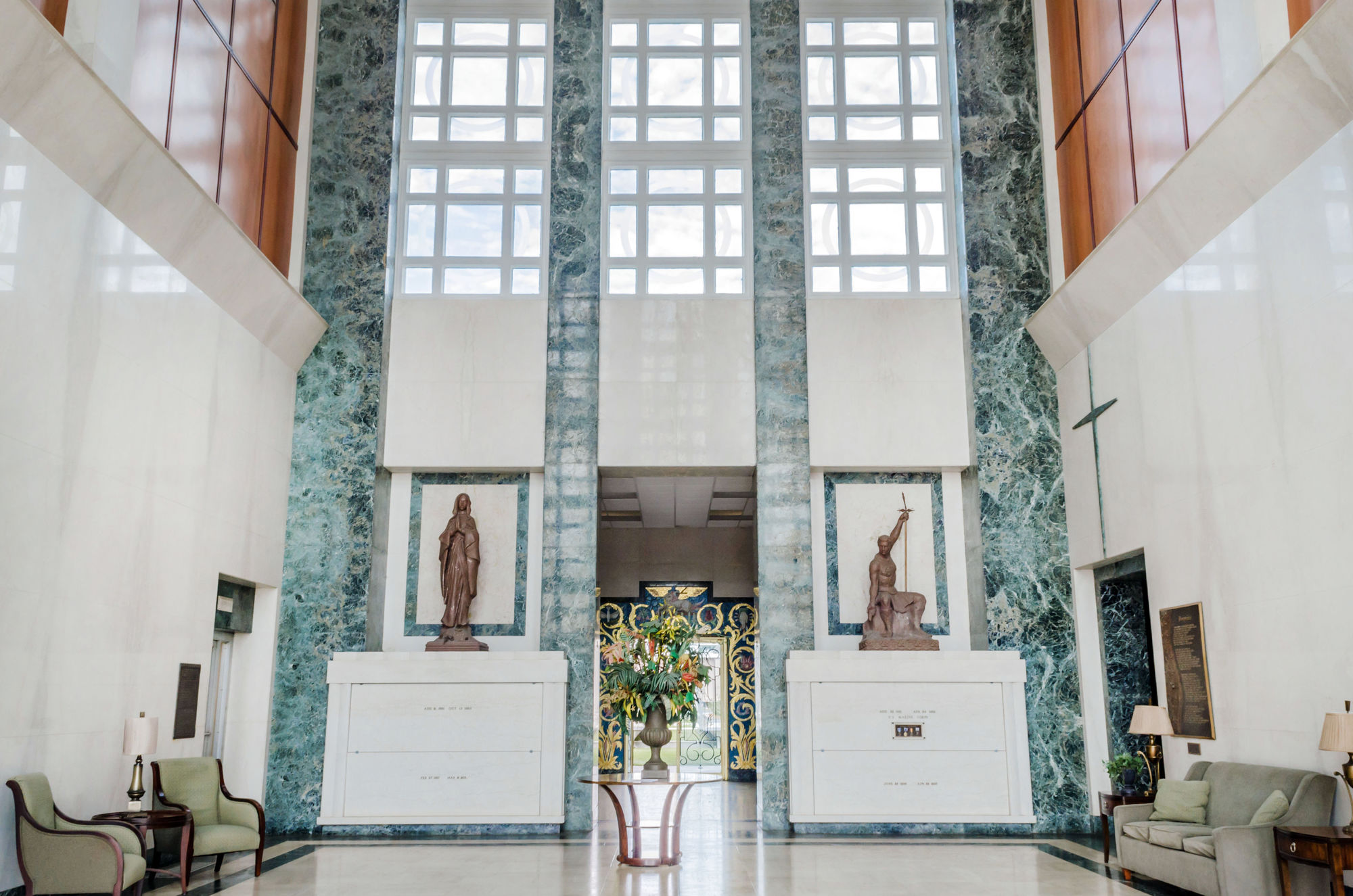 Lobby Entrance at Lake Lawn Park Mausoleum