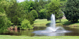 Water feature at Stonewall Memory Gardens.