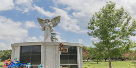 Close up view of columbarium at Brookside Memorial Park. 