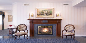 Fireplace in the main foyer at Pontarelli-Marino Funeral Home