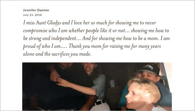 A memory and a picture on an obituary