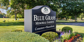 Signage at Blue Grass Memorial Gardens