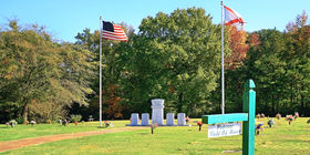 Veterans field of honor at Highland Memorial Gardens