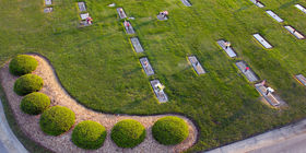 Overhead view of Grounds at Woodlawn Funeral Home and Cemetery