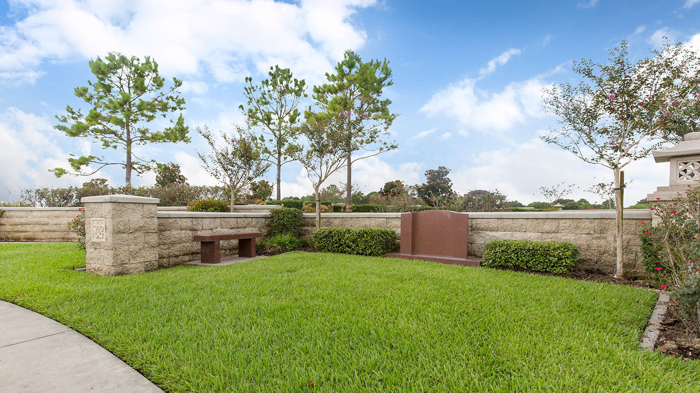 Estate area in the Garden of Eternal Peace at Forest Park Westheimer Cemetery
