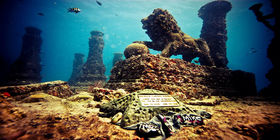 Underwater scenery at the Neptune Memorial Reef