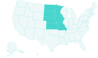 west north central region map