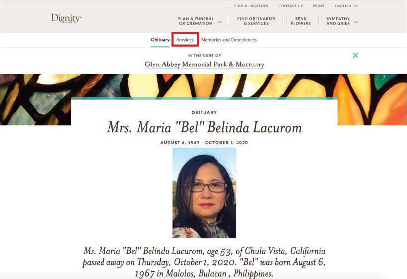 services tab screenshot