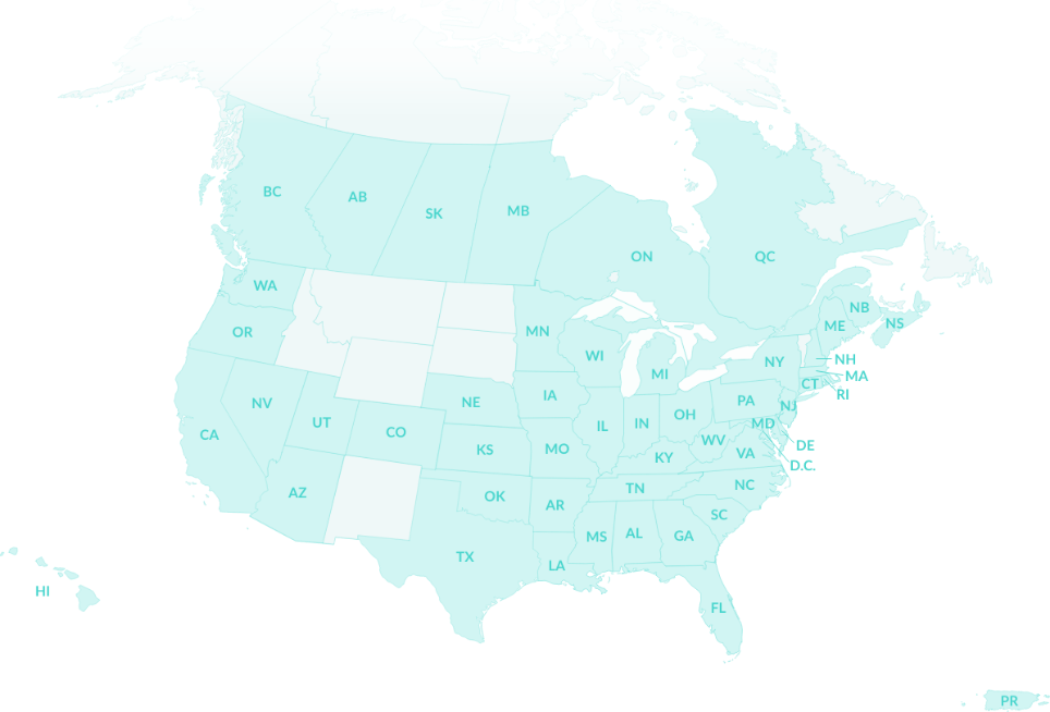 DM providers map with state abbreviations