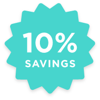 10% savings emblem