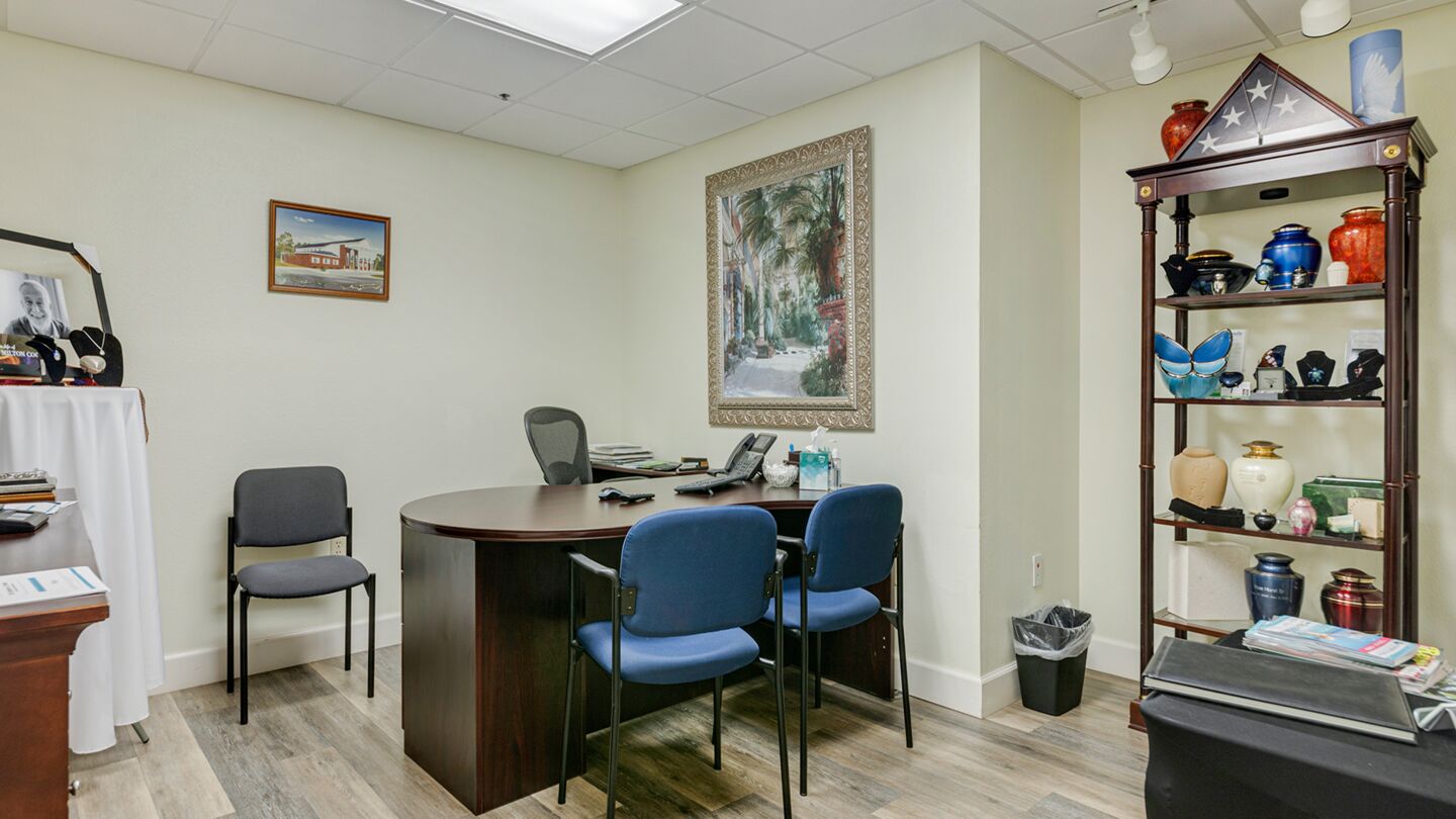Arrangement room at Robert Toale and Sons Funeral Home at Manasota Memorial Park