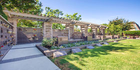 Covered columbarium in the cremation garden at Pierce Bros. Westwood Memorial Park. 