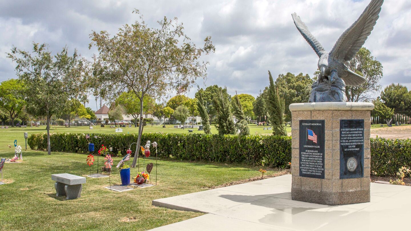 Veterans section at Harbor Lawn-Mt. Olive Memorial Park & Mortuary