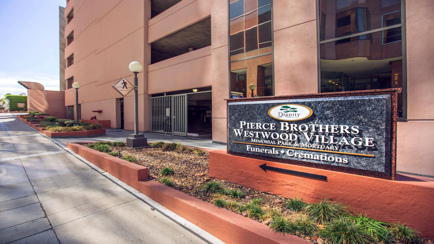 Signage at Pierce Brothers Westwood Village Memorial Park and Mortuary