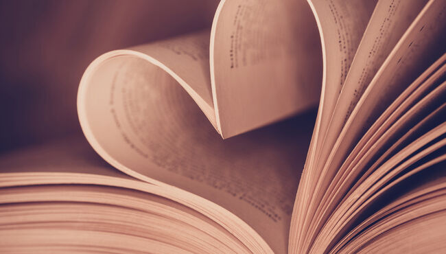 Heart book page - vintage effect style pictures