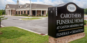 Signage at Carothers Funeral Home at Gaston Memorial Park