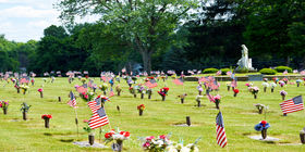 Veterans section at Newark Memorial Gardens