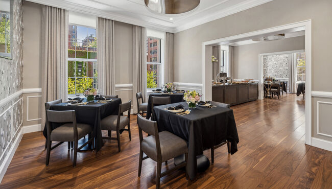 Waiting/sitting area inside a funeral home.