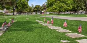 Cemetery grounds at Lima Family Milpitas-Fremont Mortuary and Cedar Lawn Cemetery