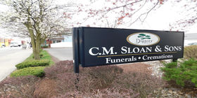Signage at C.M. Sloan & Sons Funeral Home