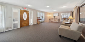 Sitting area at Stevens Memorial Chapel