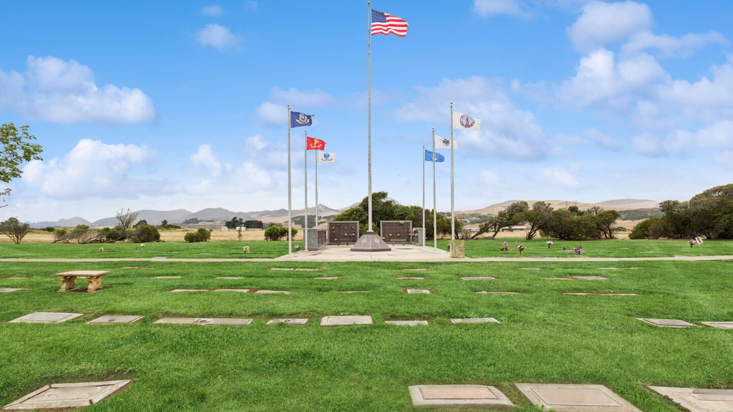 Veterans section at Los Osos Valley Mortuary & Memorial Park