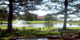 Water feature at Parkway Memorial Cemetery