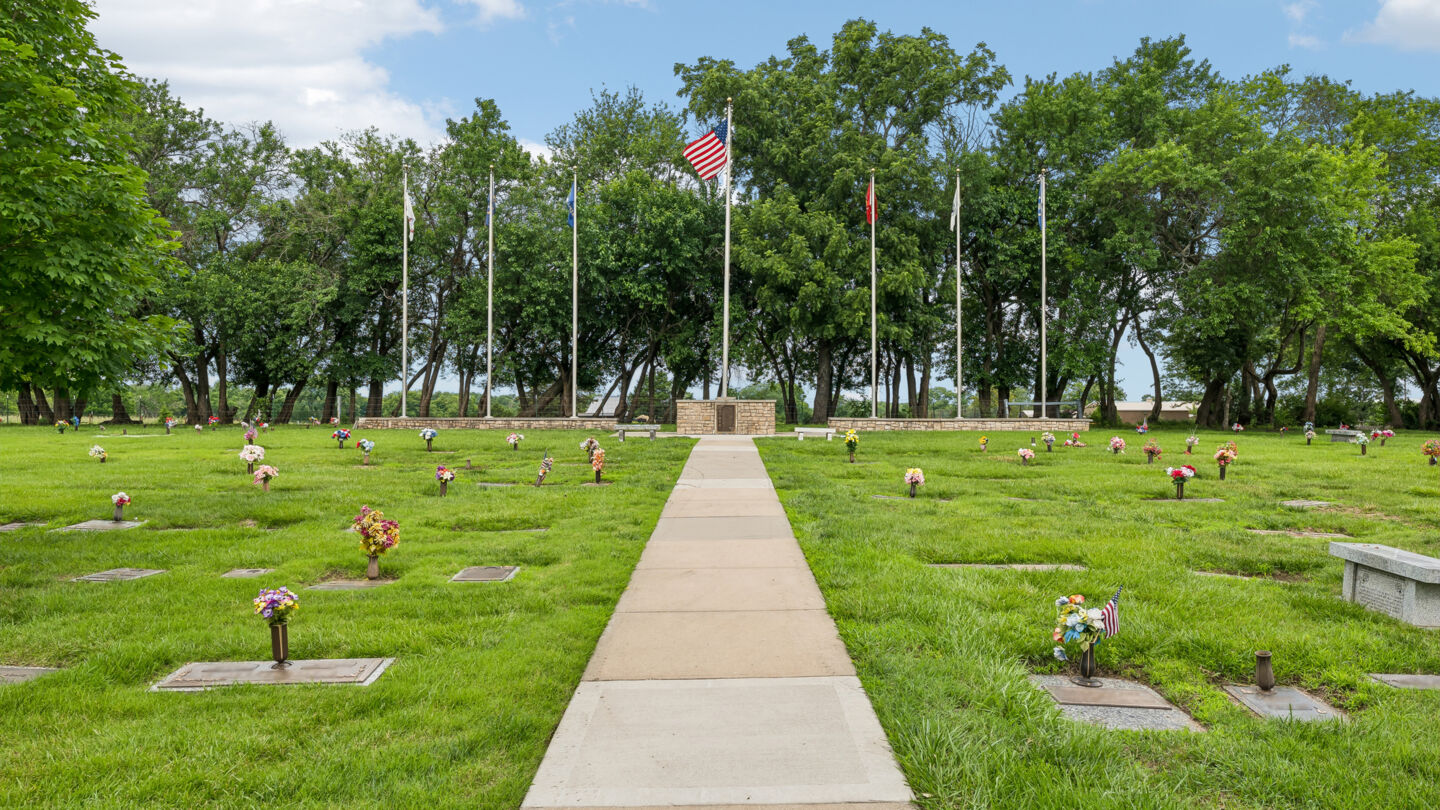 Veterans section at Newcomer’s Shawnee Mission Funeral Home & Memory Gardens