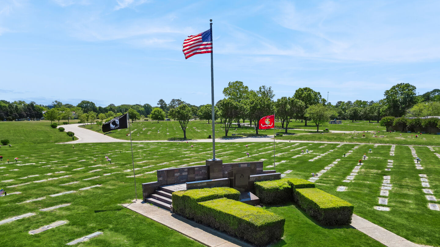 Veterans section at Woodlawn Funeral Home & Memorial Gardens