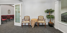 Sitting area at Bell & Burnaby Funeral Chapel