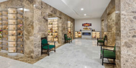 Glass niches at Woodlawn Funeral Home & Memorial Park